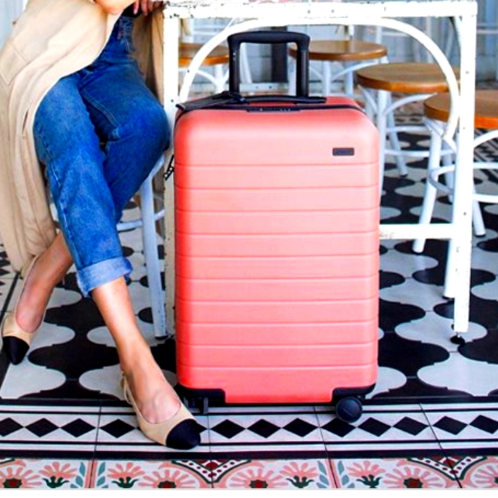 Away x grey Malin coral suitcase